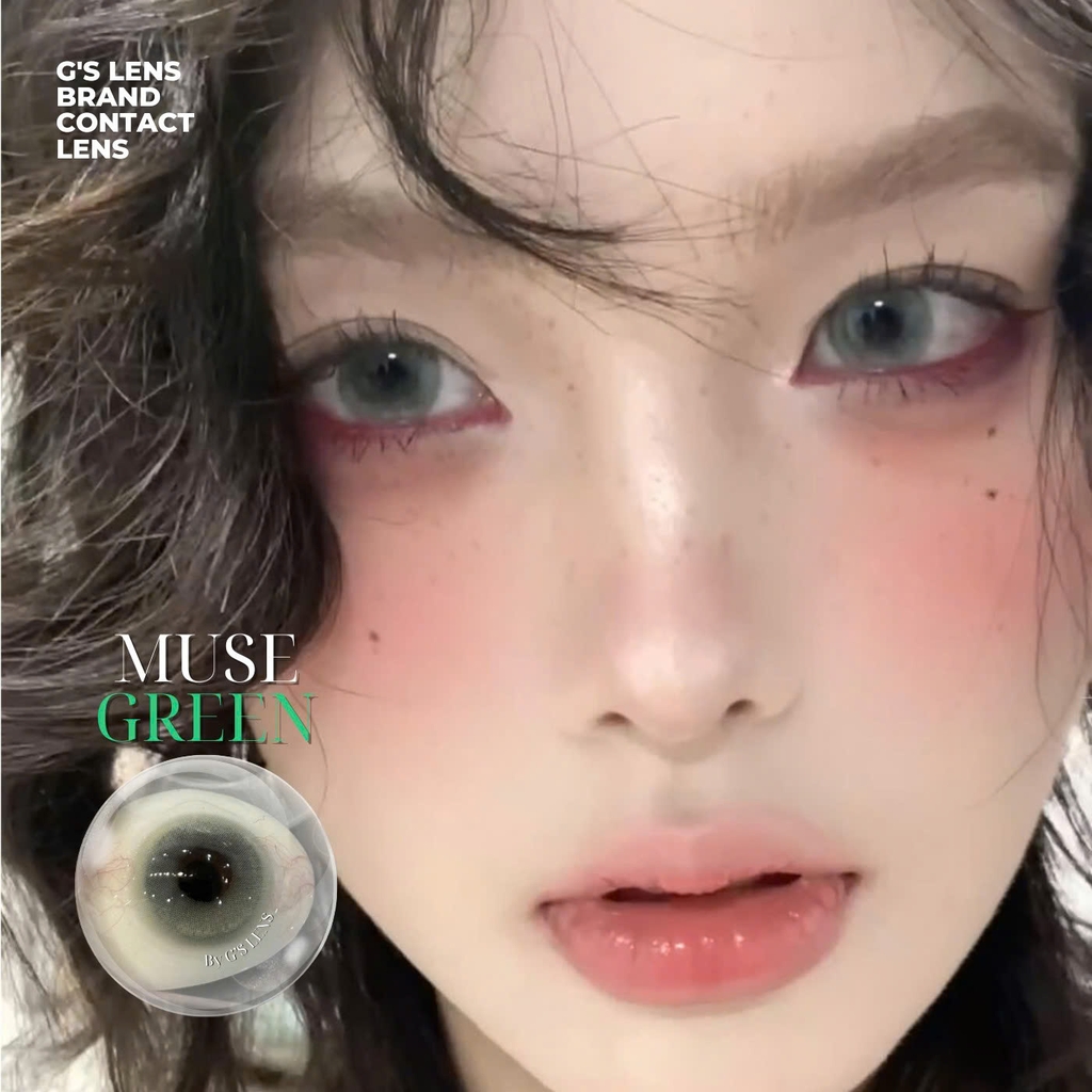 Kính áp tròng 6 tháng MUSE GREEN màu xanh lá sáng tây giãn tròng nhỏ GTRENDY