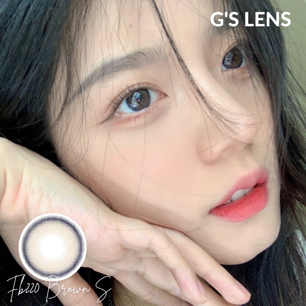 Lens Mắt Kính Áp Tròng Nâu Xanh Siêu Hot Giãn Ít Size S 14.2mm Có 0 Đến 6 Độ Cận Fb220 Brown