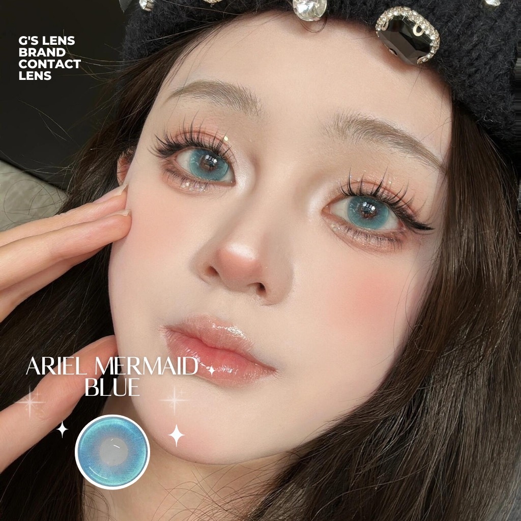 Kính áp tròng 6 tháng ARIEL MERMAID BLUE màu xanh dương sáng tây giãn tròng vừa GTRENDY - MC38