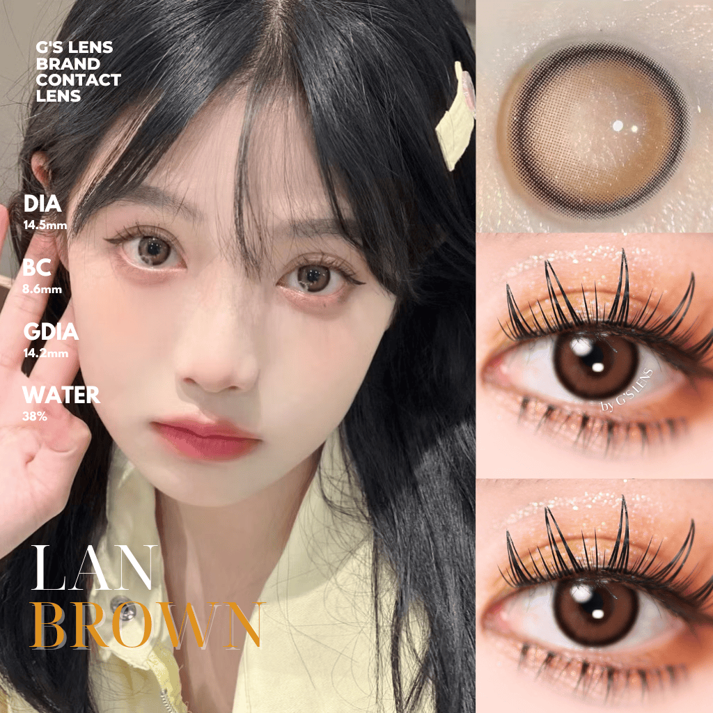 Kính áp tròng 6 tháng LAN BROWN màu nâu trơn tự nhiên giãn tròng nhỏ GTRENDY - MCK1