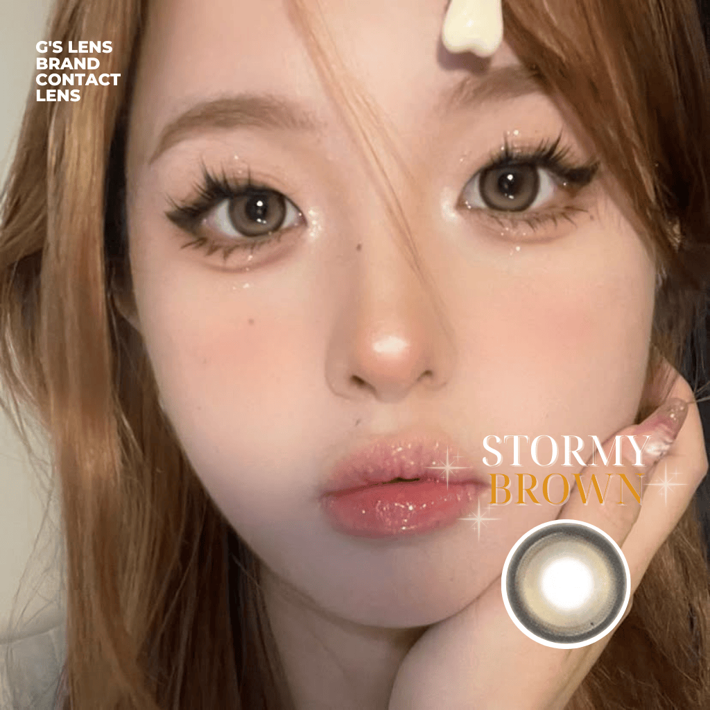 Kính áp tròng 6 tháng STORMY BROWN màu nâu tự nhiên giãn tròng nhỏ GTRENDY - MC38