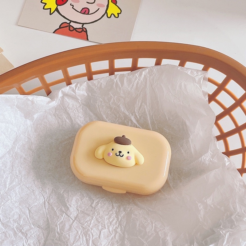 Khay Gương Mini 3D Cinnamaroll Kuromi Pastel - Case Đựng Lens