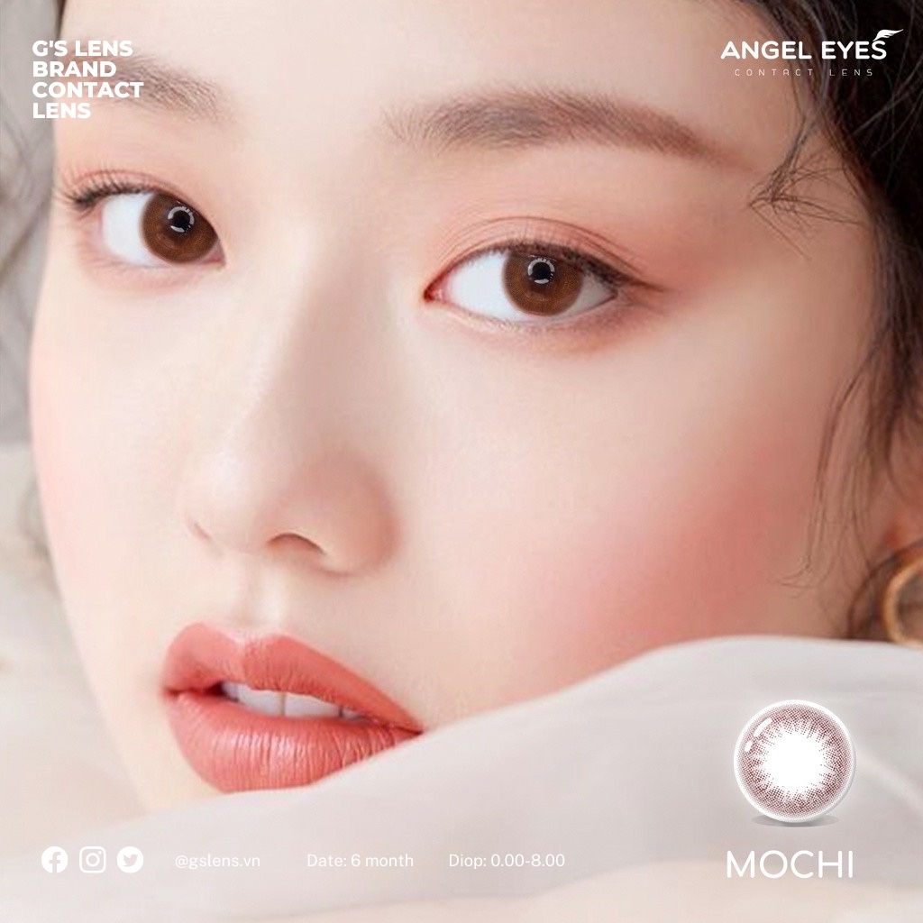 Lens mắt nâu choco Mochi Size S 14.2mm Có 0 Đến 8 Độ Lệch Độ dành cho mắt nhạy cảm Angle Eyes - G'S LENS