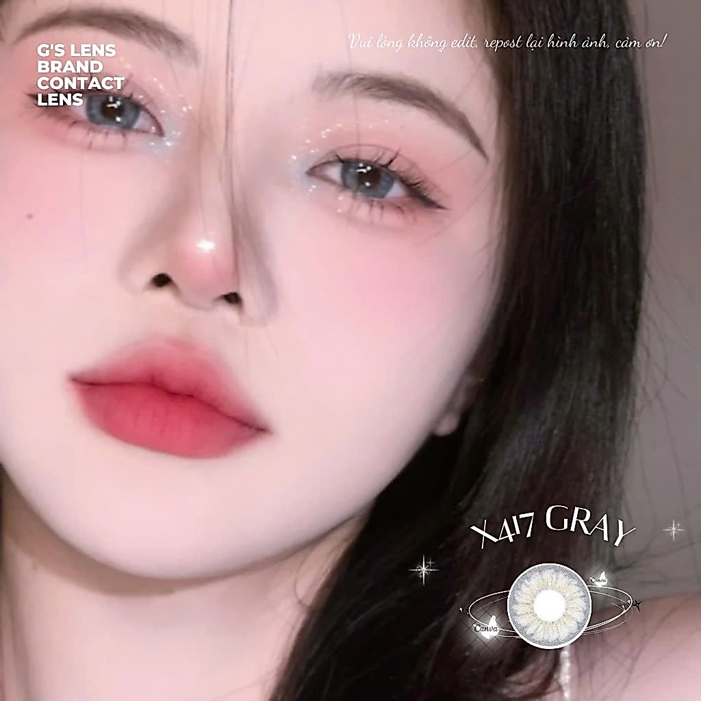Kính áp tròng 6 tháng X471 GRAY màu xám sáng tây giãn tròng nhỏ GTRENDY - MC38