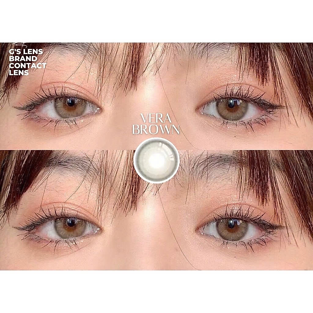 Kính áp tròng 6 tháng VERA BROWN màu nâu tự nhiên không giãn tròng GTRENDY - MC38