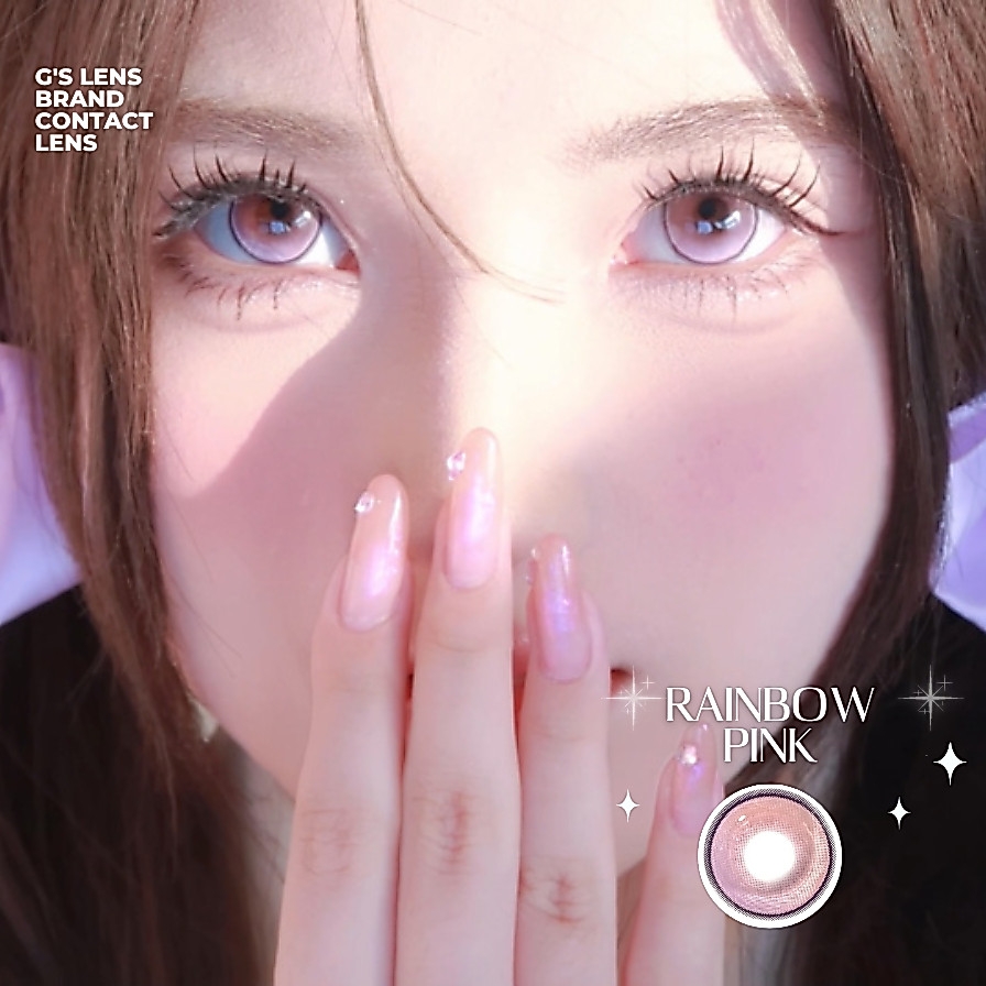 Kính áp tròng 6 tháng RAINBOW PINK màu hồng sáng tây giãn tròng nhỏ GTRENDY - MC38