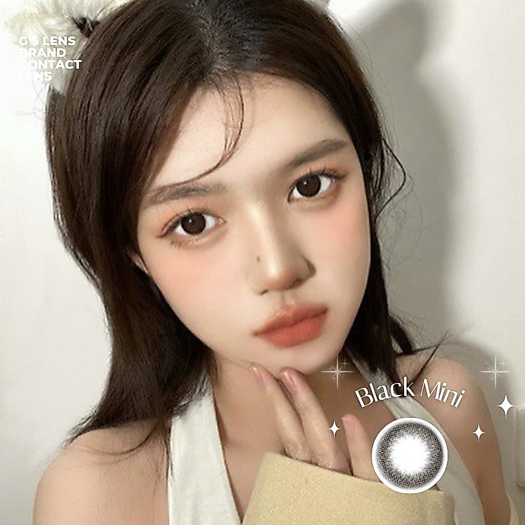 Kính áp tròng 6 tháng BLACK MINI màu đen tự nhiên giãn tròng nhỏ GTRENDY - MC38