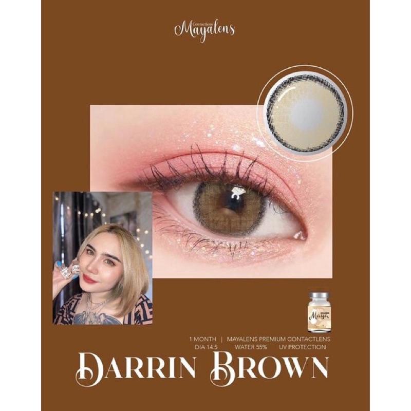 Kính Áp Tròng Lens Mắt NÂU BROWN Tự Nhiên Tây Sáng 0 Độ Cận, Dành Cho Mắt Không Cận Size Lens Giãn Ít Xs, S 14-14.2mm