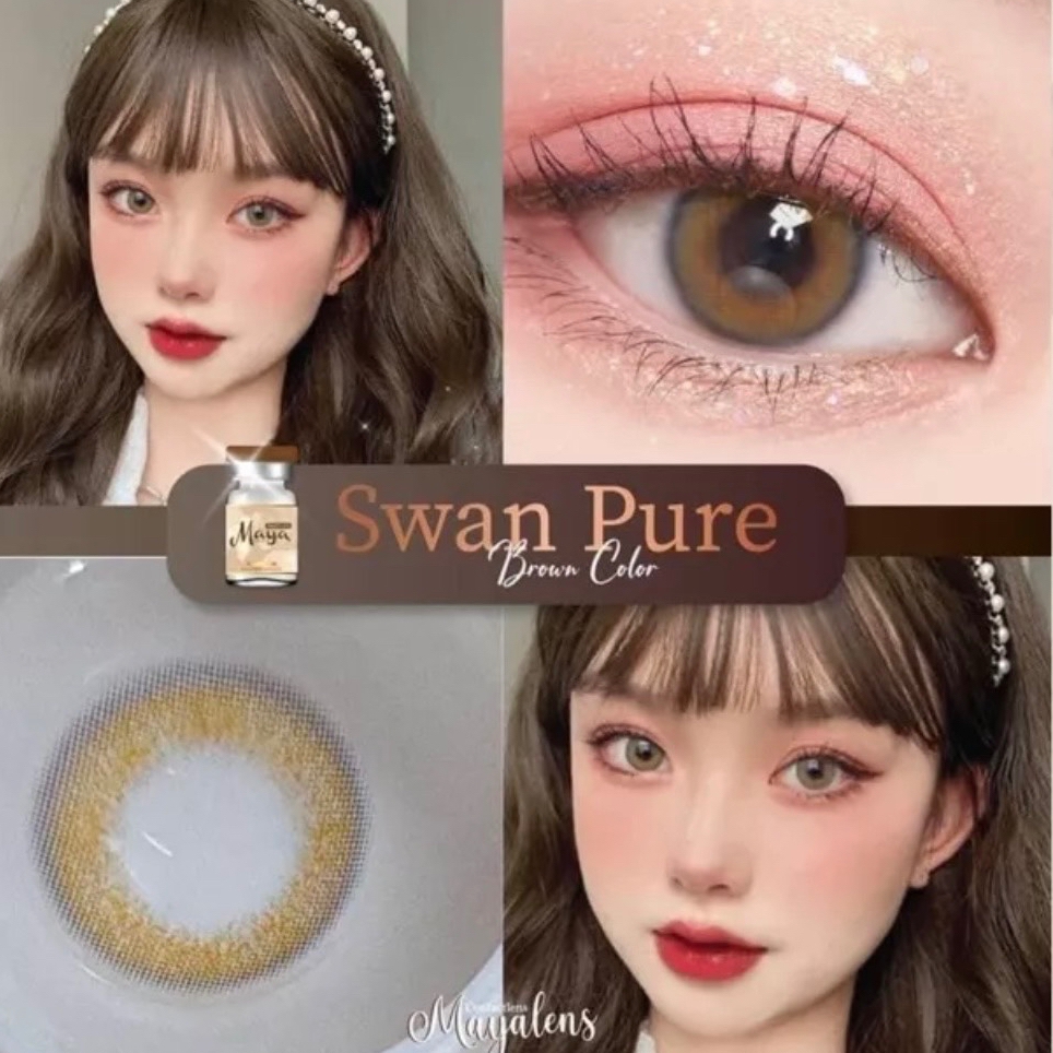 Kính Áp Tròng 50 Mẫu Lens Mắt Xám Nâu Blue Black Choco 0 Độ Cận Tây Tự Nhiên