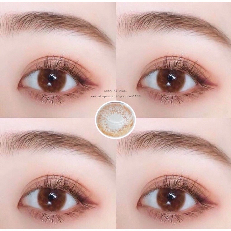 Kính Áp Tròng 50 Mẫu Lens Mắt Xám Nâu Blue Black Choco 0 Độ Cận Tây Tự Nhiên