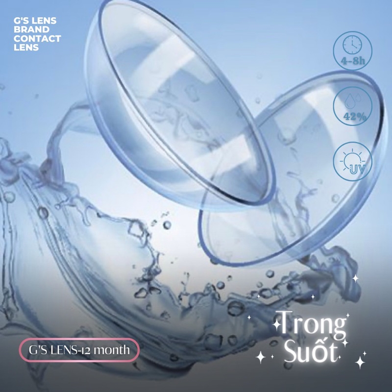 Lens Trong Suốt Cao Cấp G'S LENS 1 Đến 8 Độ Có Bán Lệch Độ