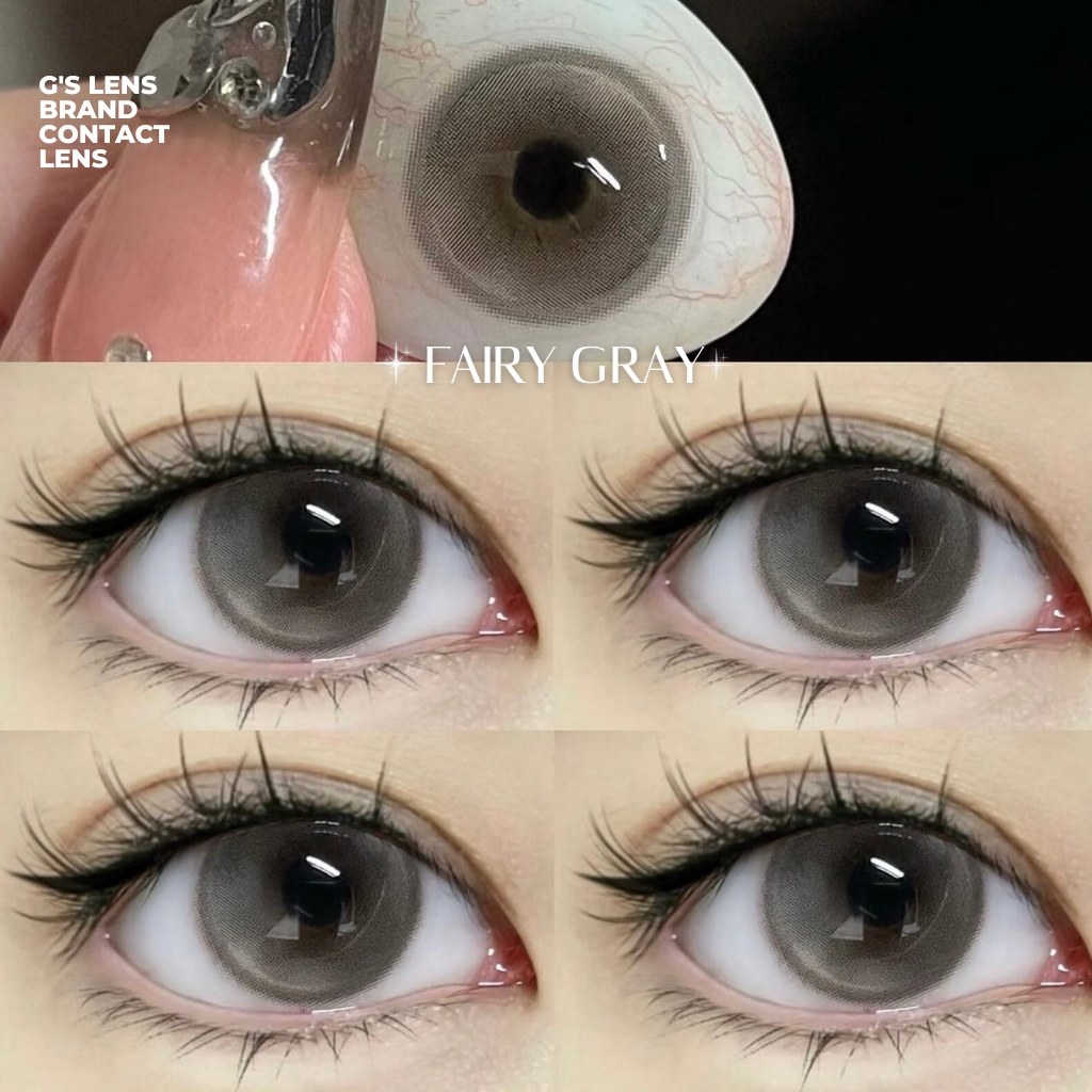 Kính áp tròng 6 tháng FAIRY GRAY màu xám ngọc sáng tây giãn tròng vừa GTRENDY - MC38