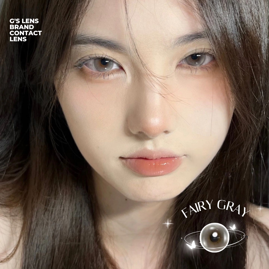 Kính áp tròng 6 tháng FAIRY GRAY màu xám ngọc sáng tây giãn tròng vừa GTRENDY - MC38