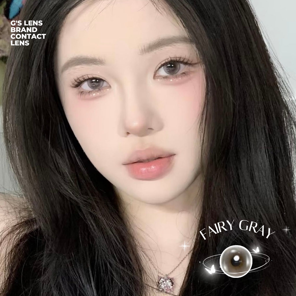Kính áp tròng 6 tháng FAIRY GRAY màu xám ngọc sáng tây giãn tròng vừa GTRENDY - MC38