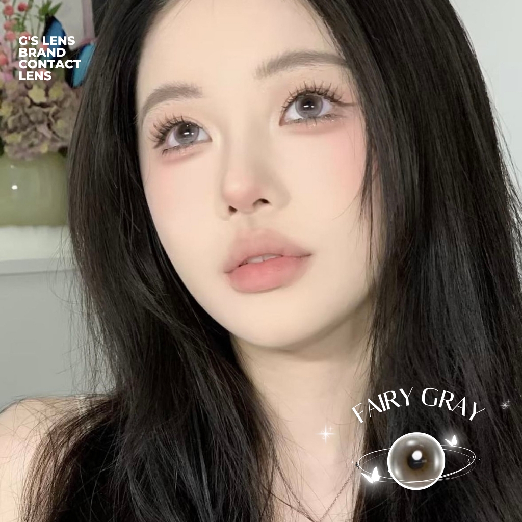 Kính áp tròng 6 tháng FAIRY GRAY màu xám ngọc sáng tây giãn tròng vừa GTRENDY - MC38