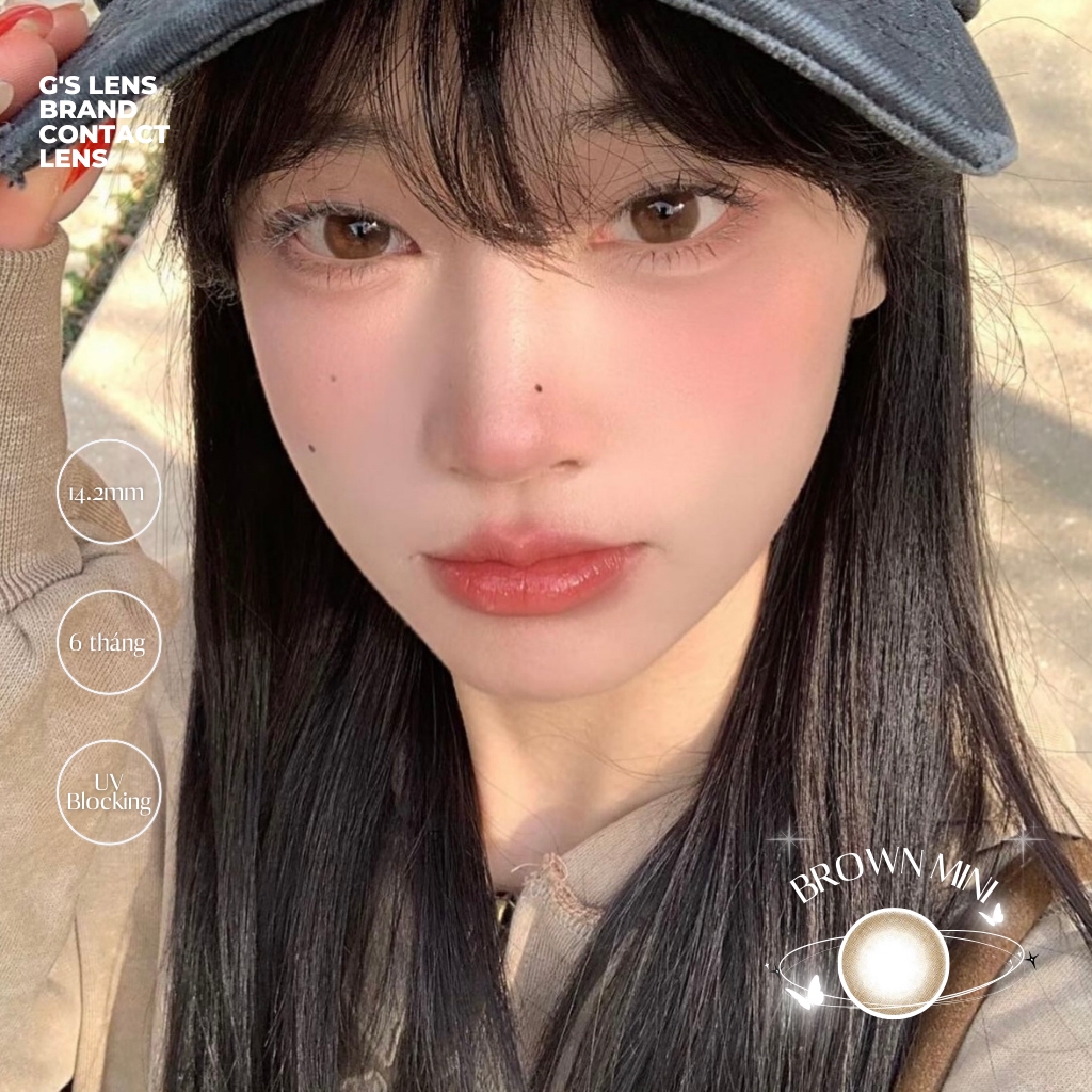 Kính áp tròng 6 tháng BROWN MINI màu nâu tự nhiên giãn tròng nhỏ GTRENDY - AL Color 38