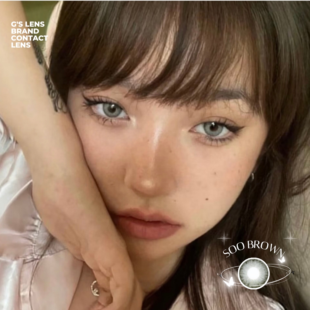 Kính áp tròng 6 tháng SOO BROWN màu nâu rêu sáng tây giãn tròng nhỏ GTRENDY - MC38