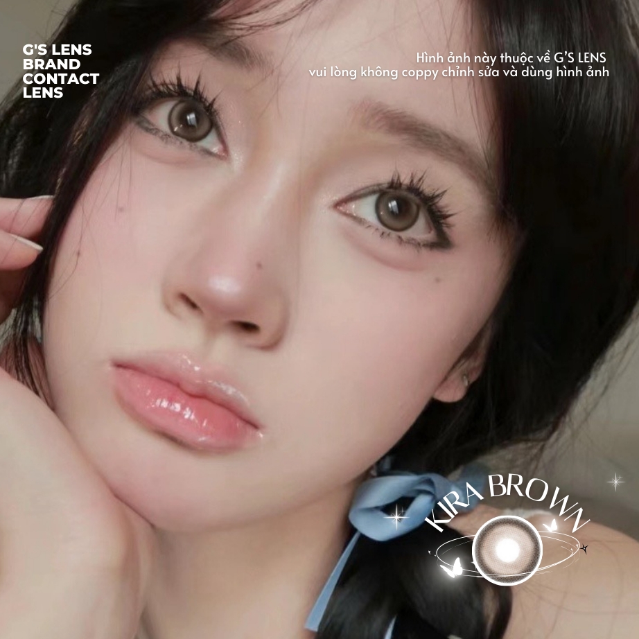 Kính áp tròng 6 tháng KIRA BROWN màu nâu tự nhiên giãn tròng vừa GTRENDY - AL Color 38