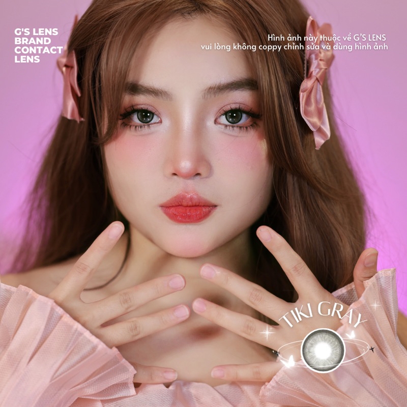 Kính áp tròng 6 tháng TIKI GRAY màu xám sáng tây giãn tròng nhỏ GTRENDY -