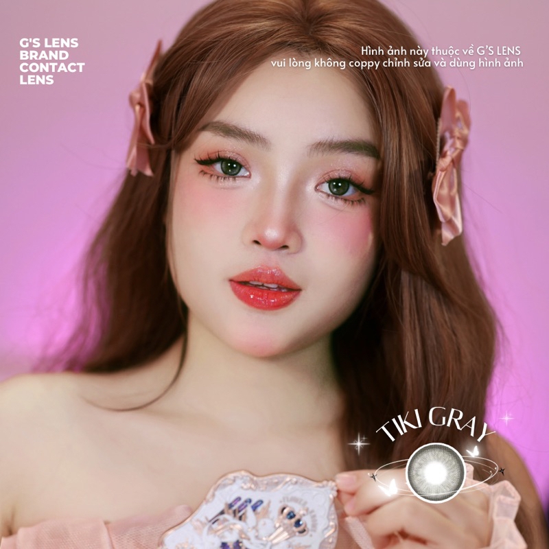 Kính áp tròng 6 tháng TIKI GRAY màu xám sáng tây giãn tròng nhỏ GTRENDY -