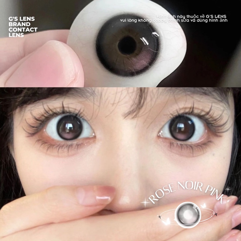 Kính áp tròng 6 tháng ROSE NOIR PINK màu hồng đen sáng tây giãn tròng nhỏ GTRENDY - MCK1