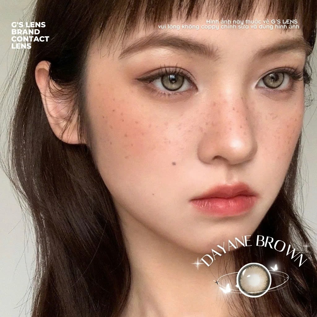 Kính áp tròng 6 tháng DAYANE BROWN màu nâu sáng tây giãn tròng nhỏ GTRENDY - MC38