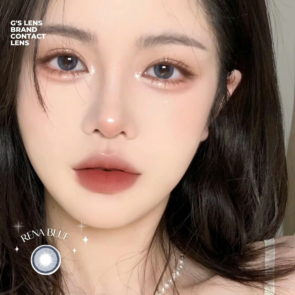 Kính áp tròng 6 tháng RENA BLUE màu xanh tự nhiên giãn tròng nhỏ GTRENDY - MC38