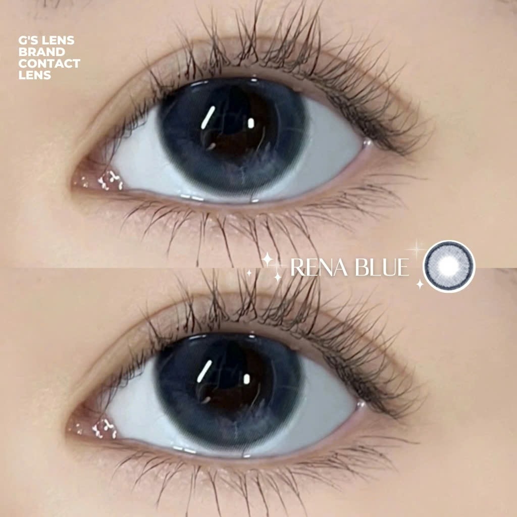 Kính áp tròng 6 tháng RENA BLUE màu xanh tự nhiên giãn tròng nhỏ GTRENDY - MC38