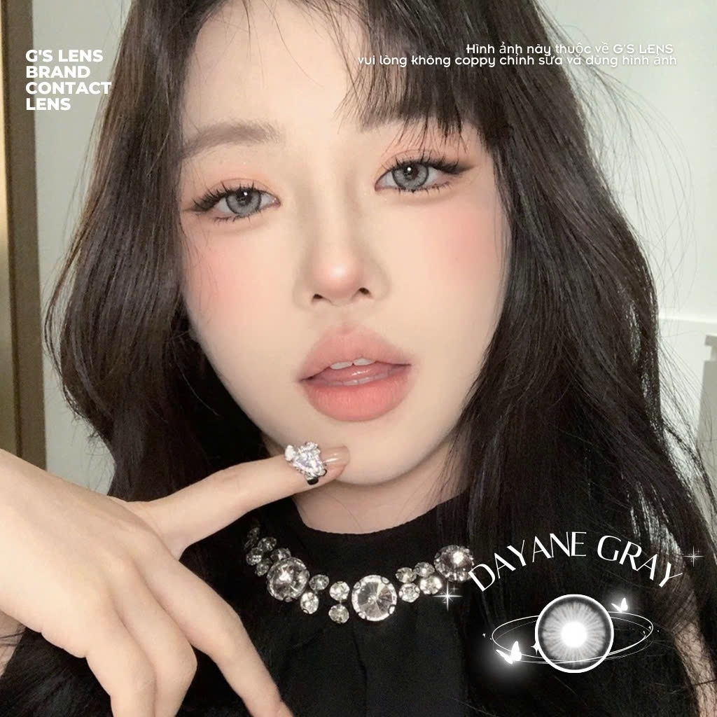 Kính áp tròng 6 tháng DAYANE GRAY màu xám sáng tây giãn tròng nhỏ GTRENDY - MC38
