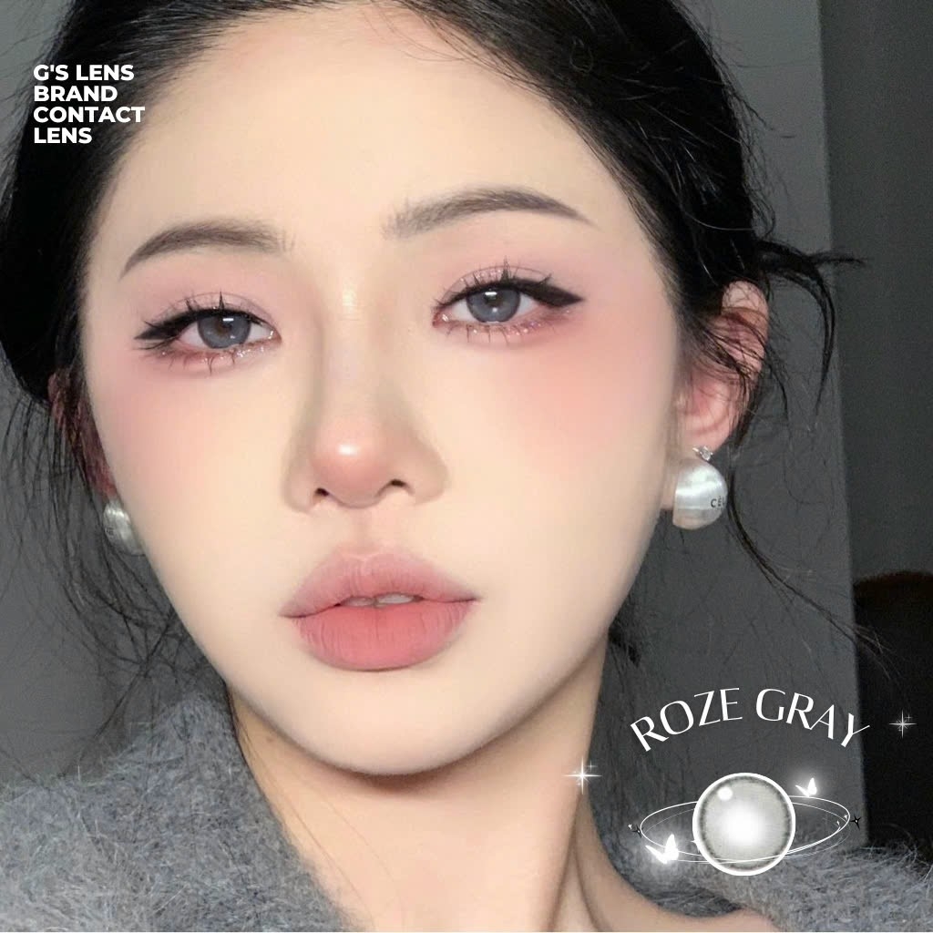 Kính áp tròng 6 tháng ROZE GRAY màu xám tự nhiên giãn tròng nhỏ GTRENDY - MC38
