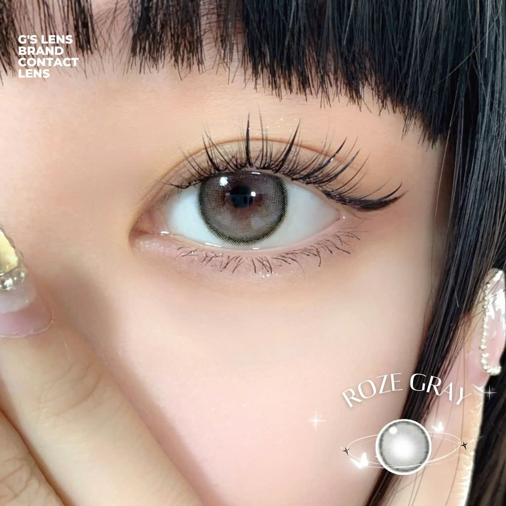 Kính áp tròng 6 tháng ROZE GRAY màu xám tự nhiên giãn tròng nhỏ GTRENDY - MC38