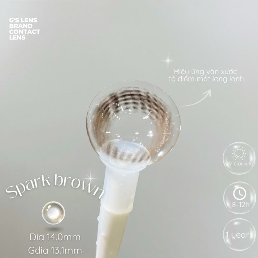 Kính áp tròng 6 tháng SPARK BROWN màu nâu sáng tây giãn tròng nhỏ GTRENDY - MC38