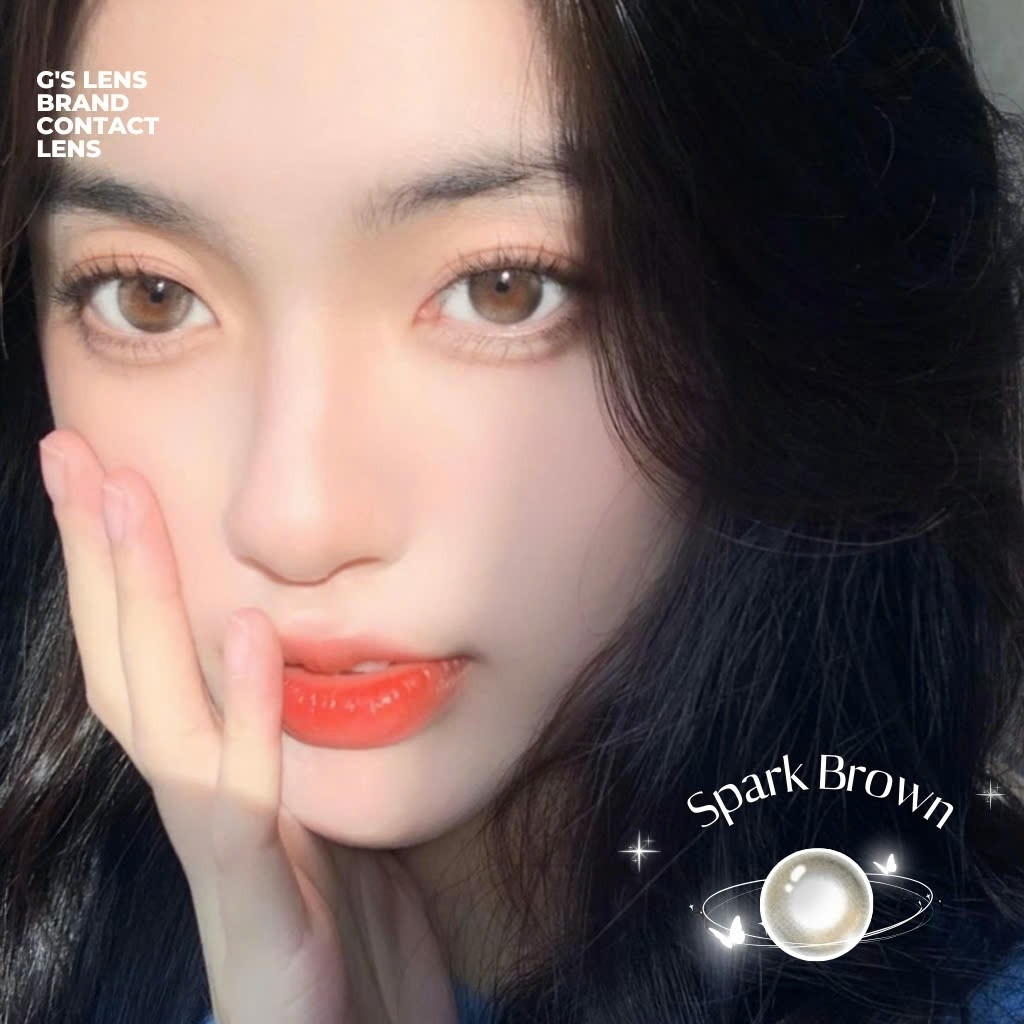 Kính áp tròng 6 tháng SPARK BROWN màu nâu sáng tây giãn tròng nhỏ GTRENDY - MC38
