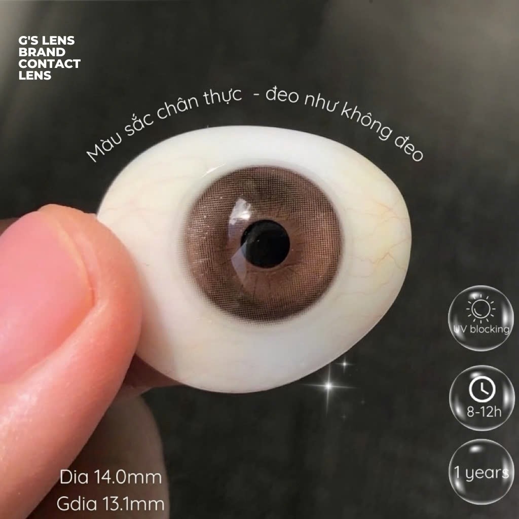 Kính áp tròng 6 tháng SPARK BROWN màu nâu sáng tây giãn tròng nhỏ GTRENDY - MC38