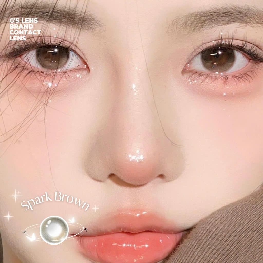 Kính áp tròng 6 tháng SPARK BROWN màu nâu sáng tây giãn tròng nhỏ GTRENDY - MC38