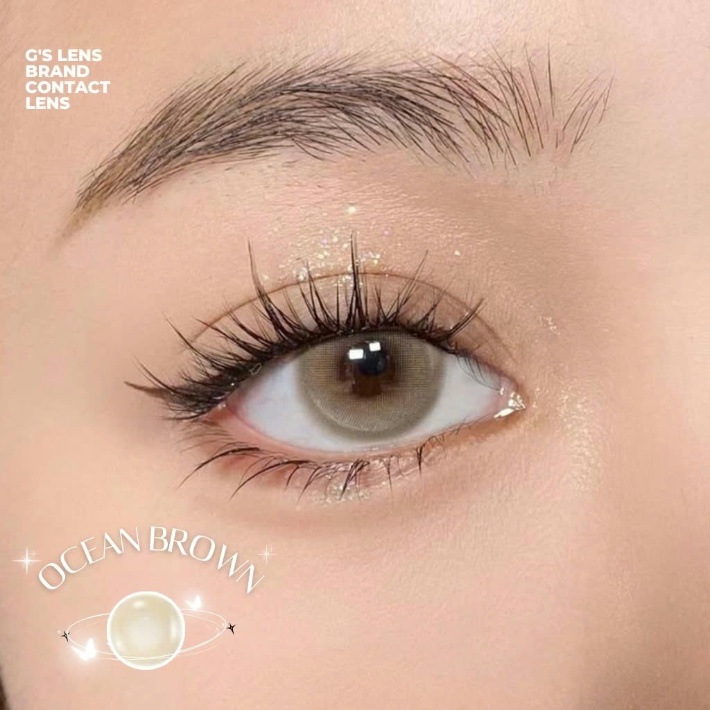 Kính áp tròng 6 tháng OCEAN BROWN màu nâu sáng tây giãn tròng nhỏ GTRENDY - MCK1