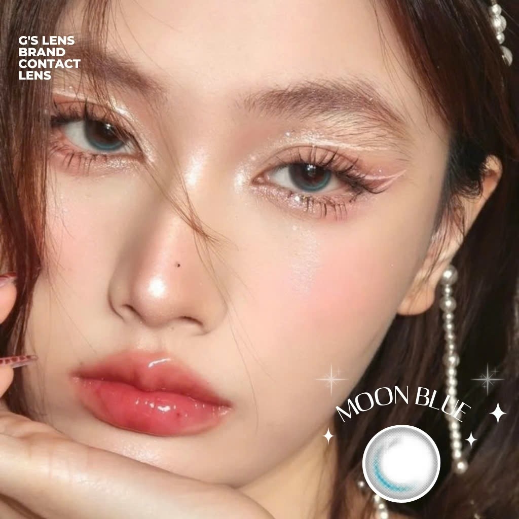 Kính áp tròng 6 tháng MOON BLUE màu xanh dương sáng tây không giãn tròng GTRENDY - MC38