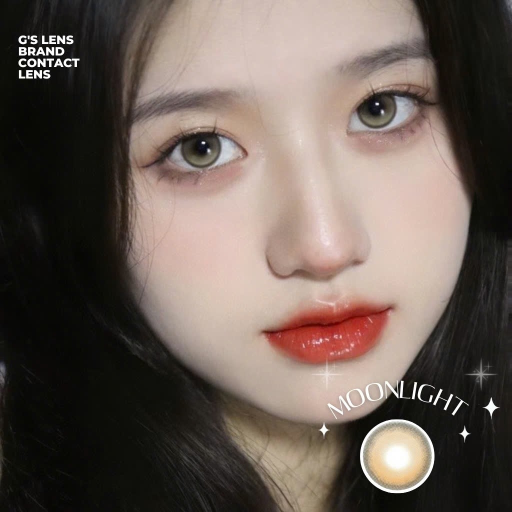 Kính áp tròng 6 tháng MOONLIGHT BROWN màu nâu sáng tây giãn tròng nhỏ GTRENDY