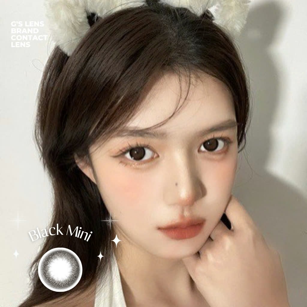 Kính áp tròng 6 tháng BLACK MINI màu đen tự nhiên giãn tròng nhỏ GTRENDY - MC38