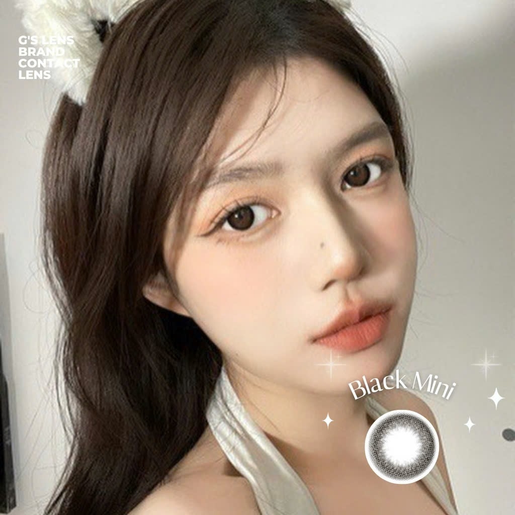 Kính áp tròng 6 tháng BLACK MINI màu đen tự nhiên giãn tròng nhỏ GTRENDY - MC38
