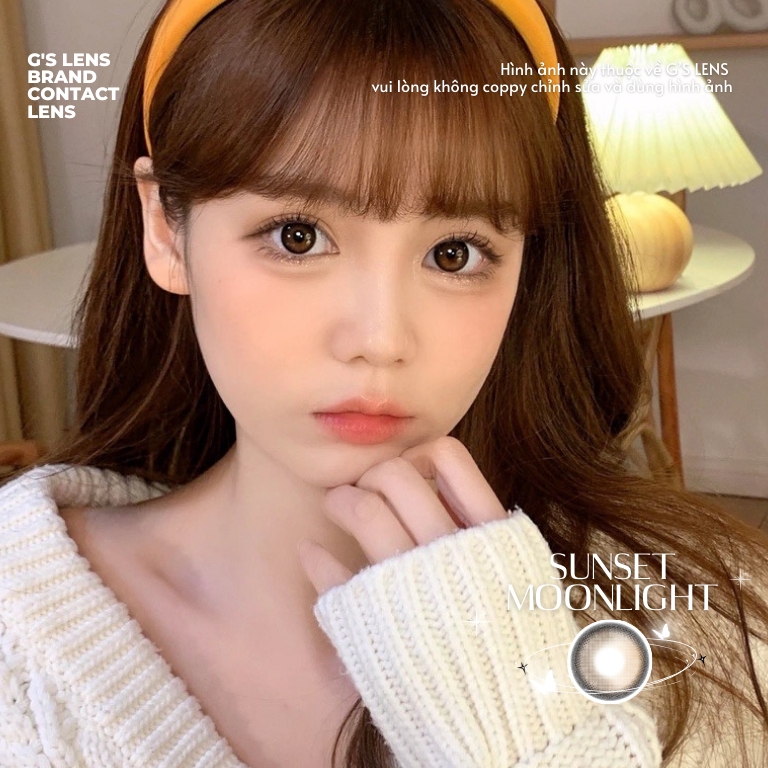 Kính áp tròng 6 tháng SUNSET MOONLIGHT BROWN màu nâu tự nhiên giãn tròng nhỏ GTRENDY - MC38