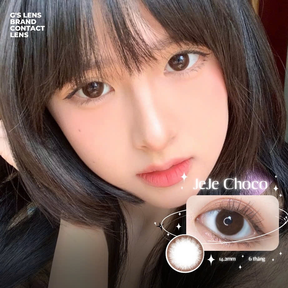 Kính áp tròng 6 tháng JEJE CHOCO màu choco tự nhiên giãn tròng nhỏ