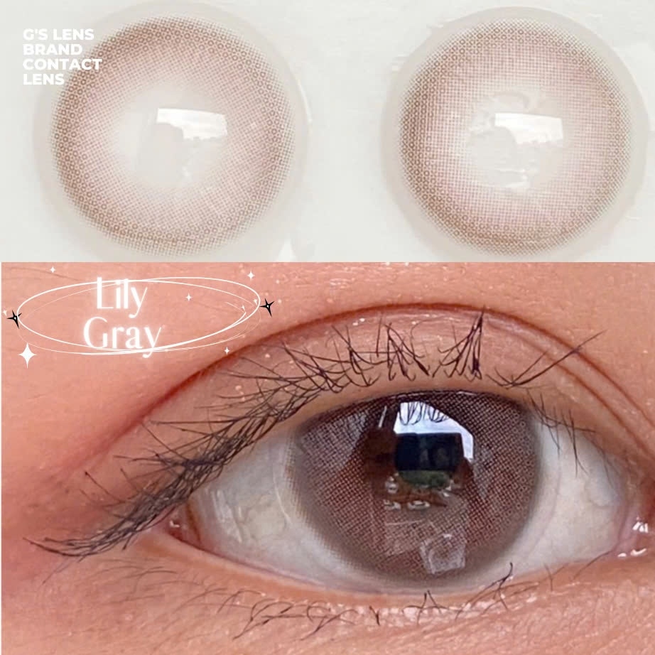 Kính áp tròng 6 tháng LILY GRAY màu xám hồng tự nhiên giãn tròng nhỏ GTRENDY - MC38