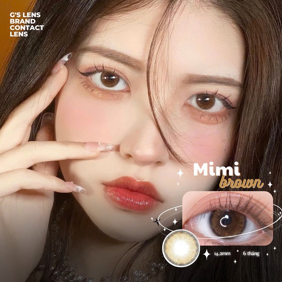 Kính áp tròng 6 tháng MIMI BROWN màu nâu tự nhiên không giãn tròng GTRENDY - AL Color 38