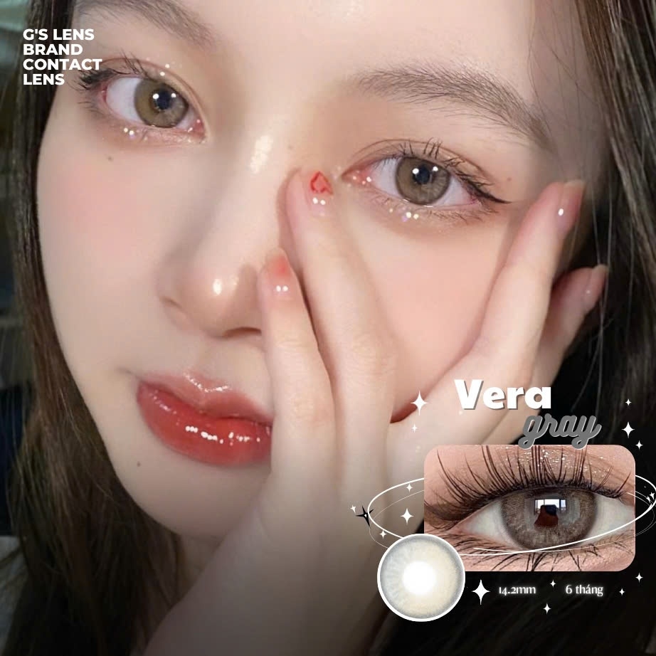 Kính áp tròng 6 tháng VERA GRAY màu xám tự nhiên không giãn tròng GTRENDY - MC38