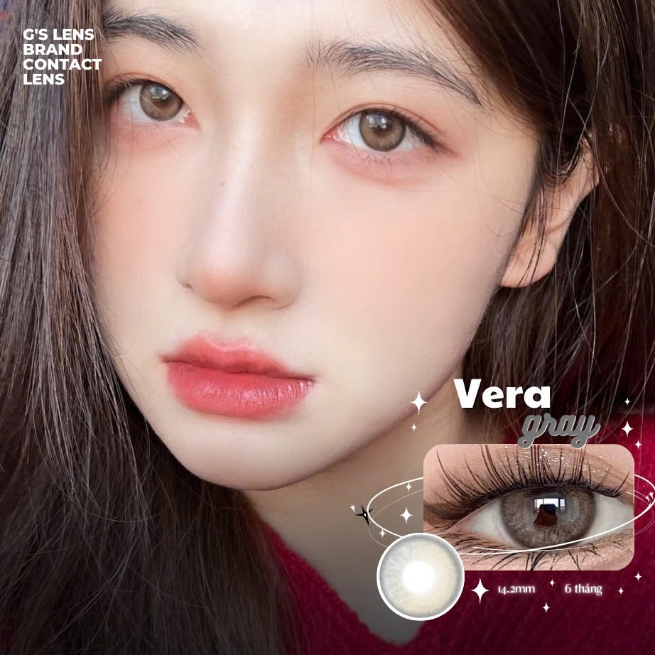 Kính áp tròng 6 tháng VERA GRAY màu xám tự nhiên không giãn tròng GTRENDY - MC38
