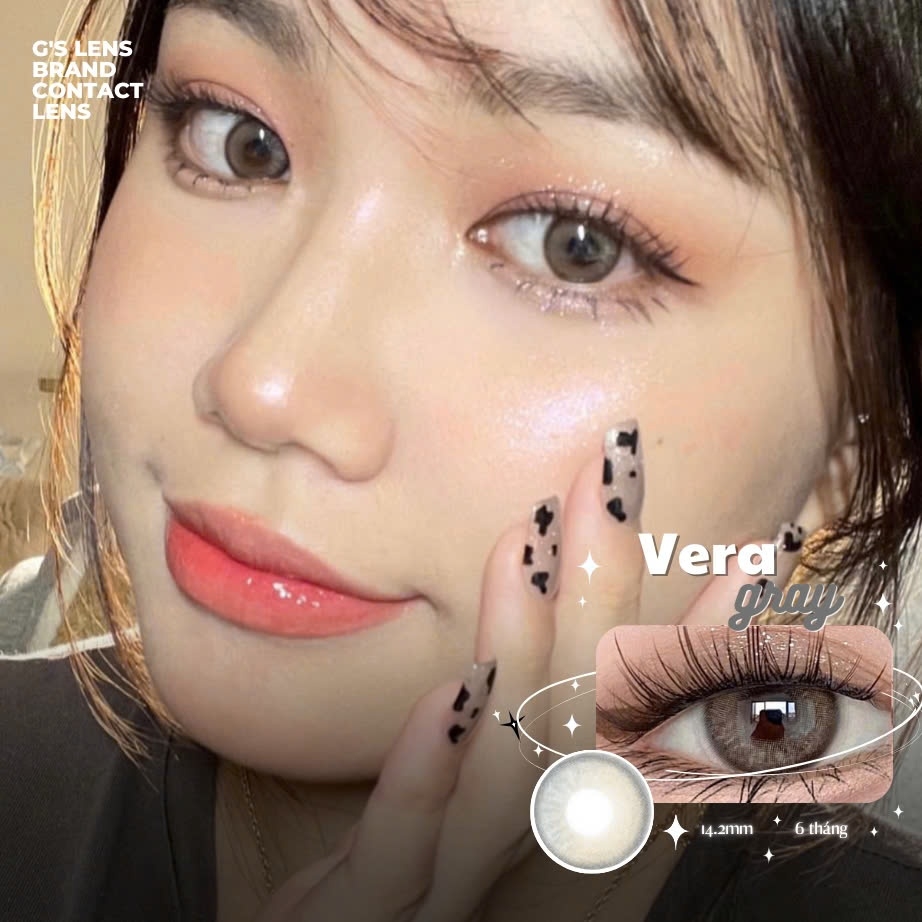 Kính áp tròng 6 tháng VERA GRAY màu xám tự nhiên không giãn tròng GTRENDY - MC38