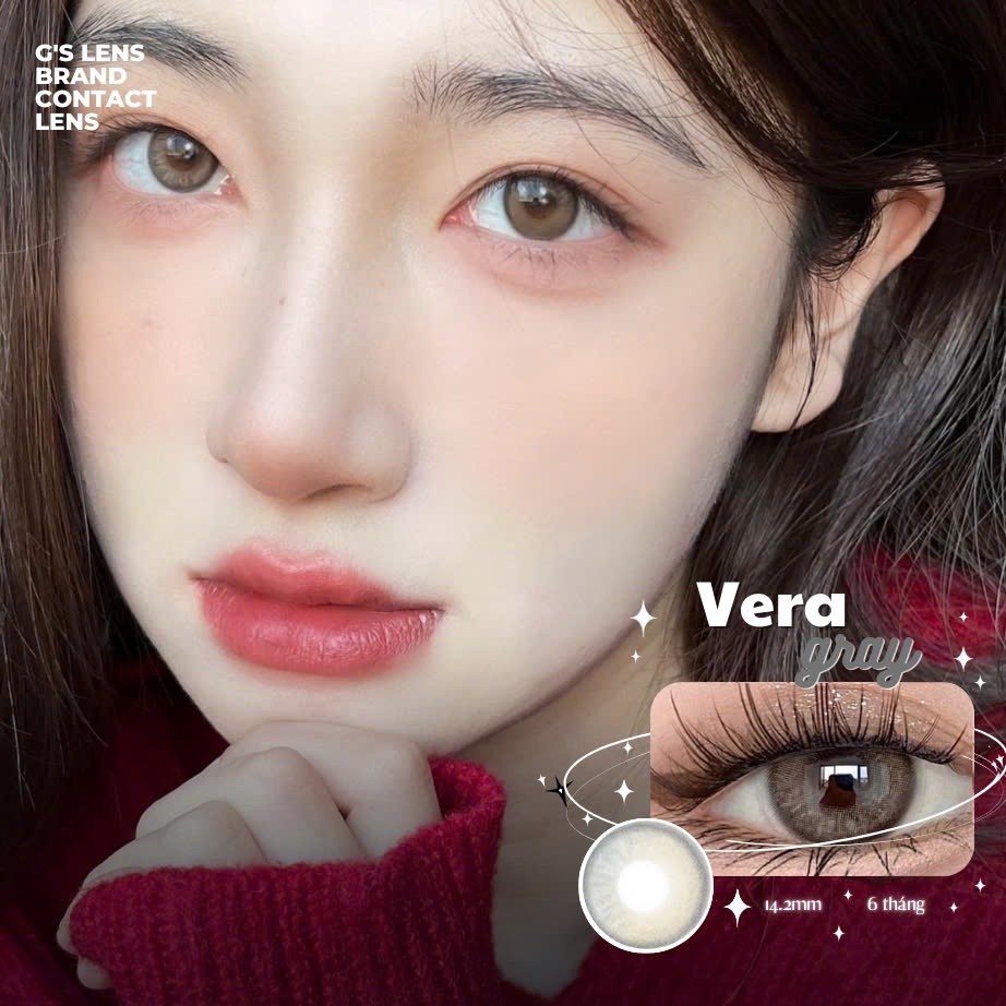 Kính áp tròng 6 tháng VERA GRAY màu xám tự nhiên không giãn tròng GTRENDY - MC38