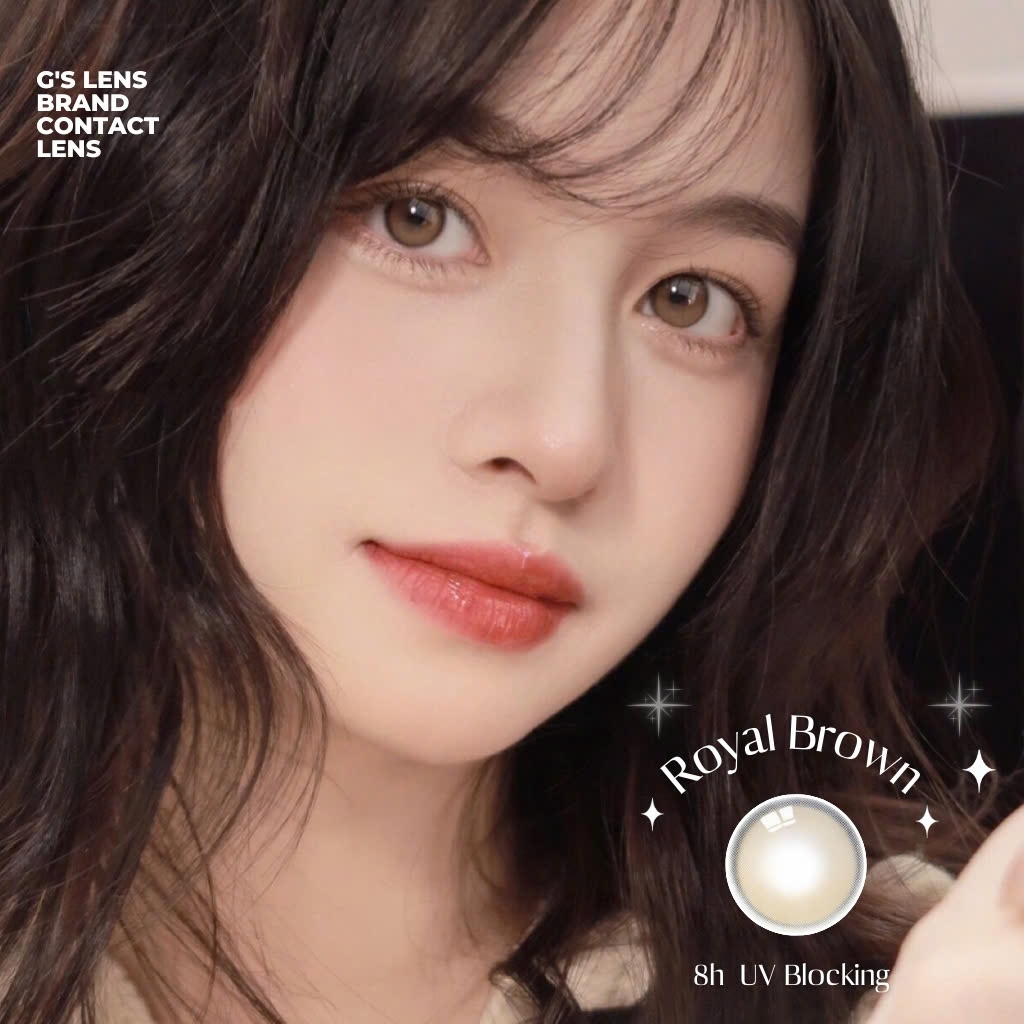 Kính áp tròng 6 tháng ROYAL BROWN màu nâu tự nhiên không giãn tròng GTRENDY - MC38