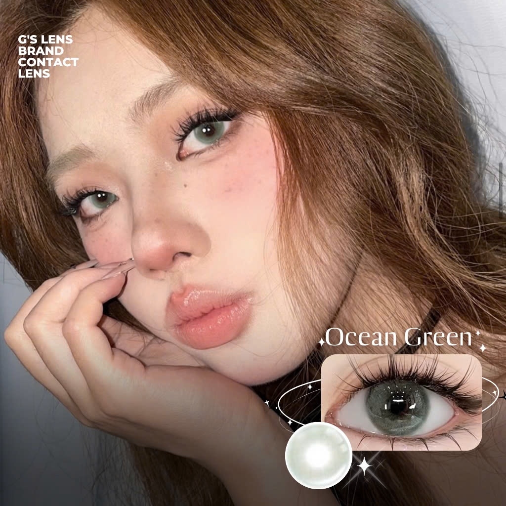 Kính áp tròng 6 tháng OCEAN GREEN màu xanh lá sáng tây giãn tròng nhỏ GTRENDY - MCK1